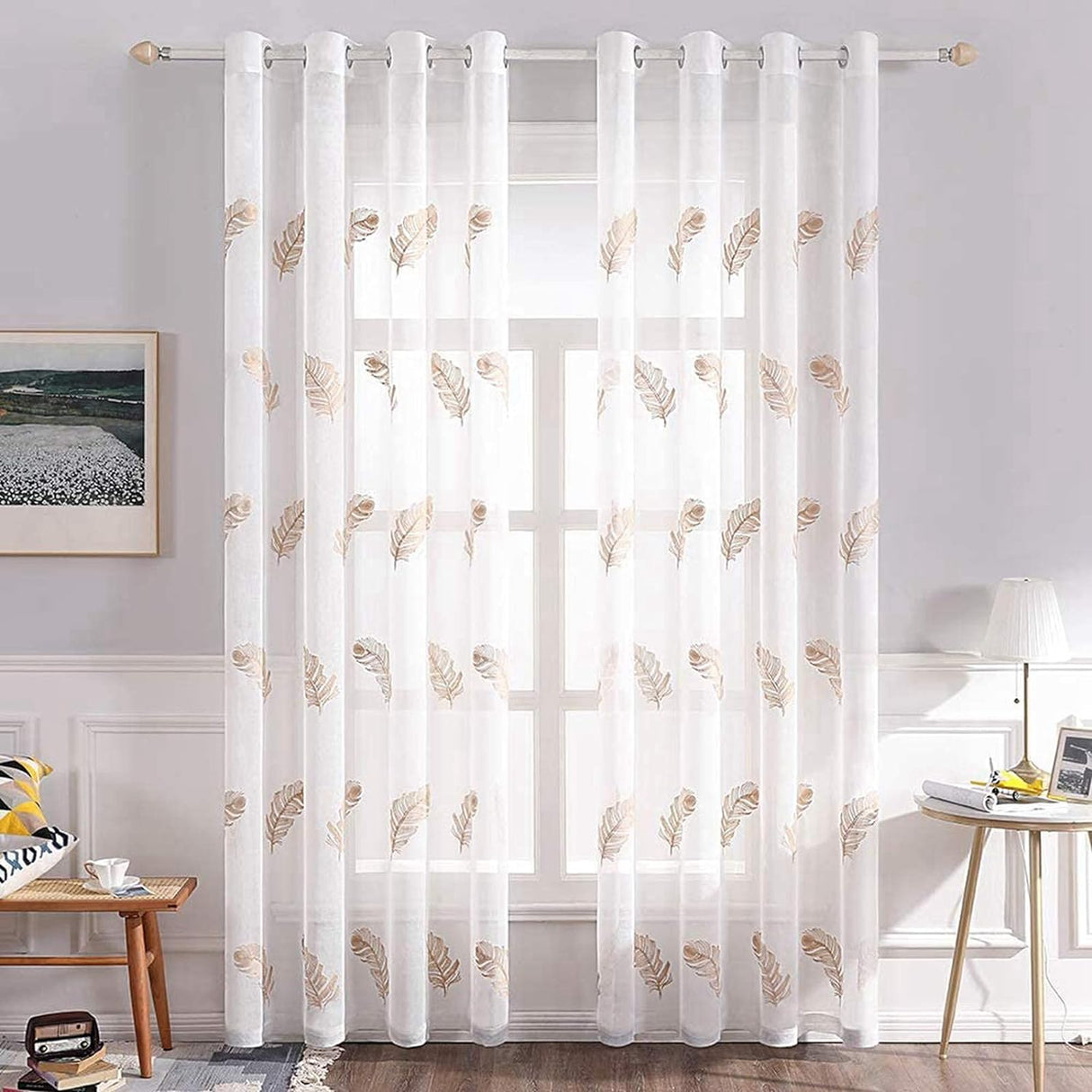 MIULEE Embroidered Curtain