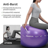 PROIRON Extra Thick Exercise Yoga Ball with Postures 65 cm Purple