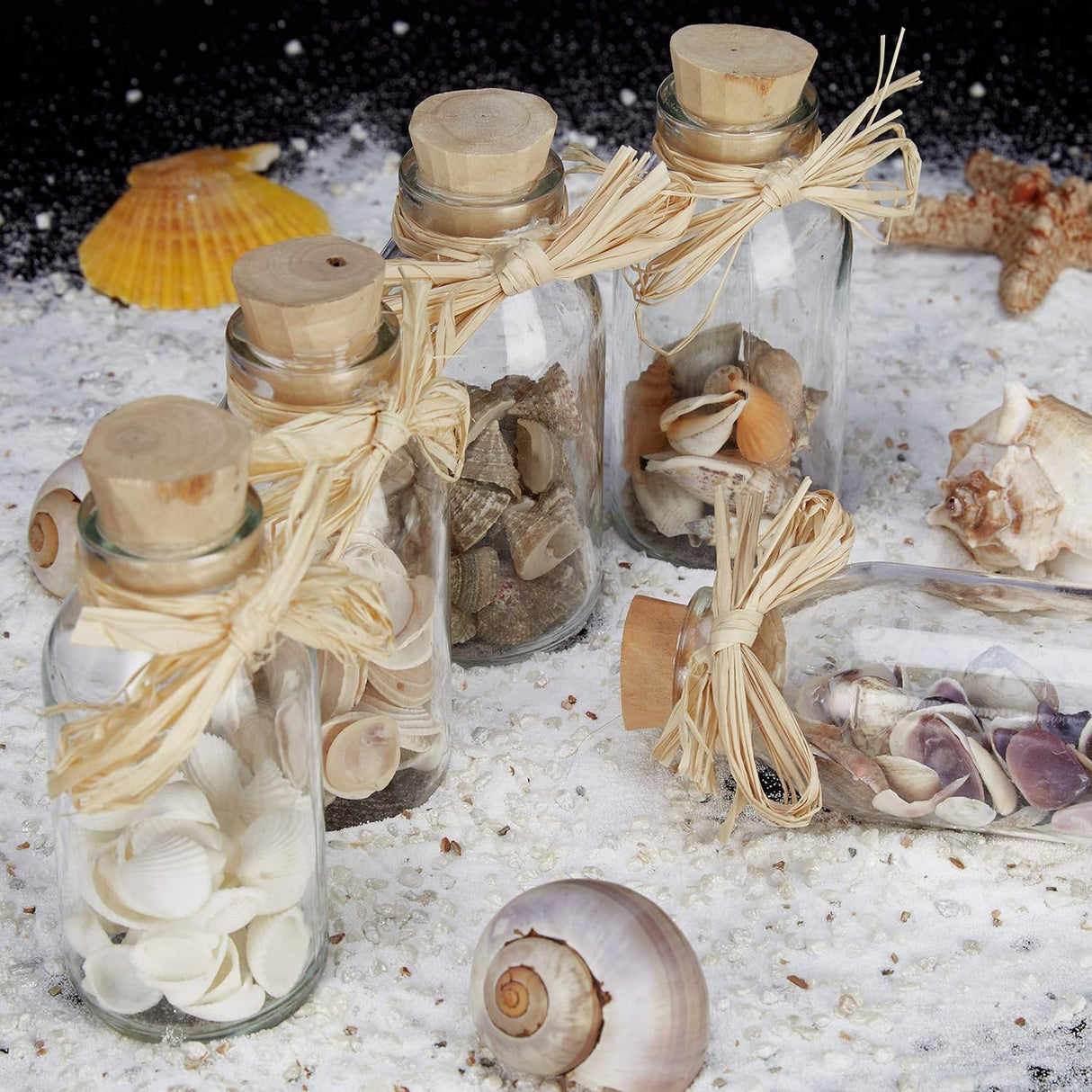 Relaxdays Seashell Bottle Beige