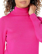 Amazon Essentials Women's Classic Long-Sleeve Turtleneck Jumper Bright Pink L