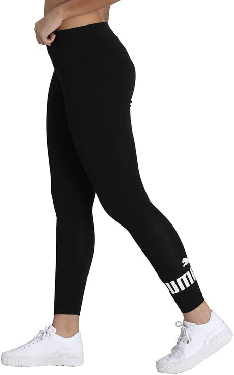 PUMA Women's Ess Logo Pull On Tight Fit Leggings Cotton Black Medium