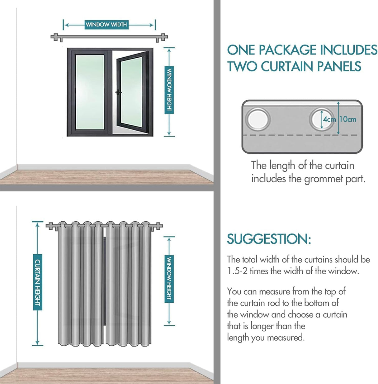 MIULEE 2 Panel Contemporary Decorative Ring Top