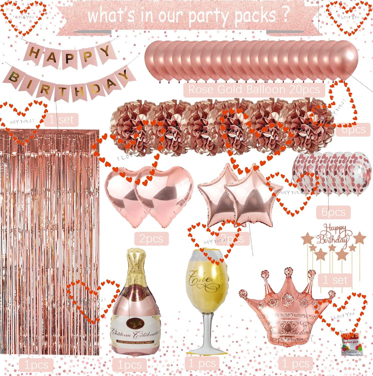 Rose Gold Birthday Party Supplies