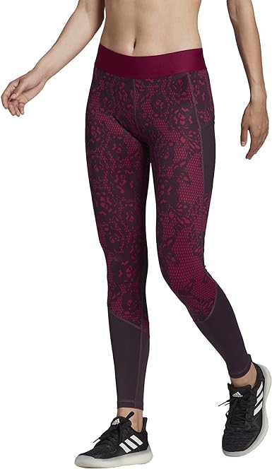 adidas Women's Ask Aiq2 Pants Pull On Tights Power Berry/Print XXS