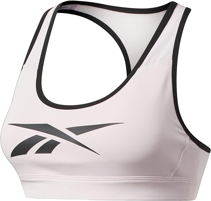 Reebok Women's Lux Racer Vector Sports Crew Neck Bra Frost Berry Small