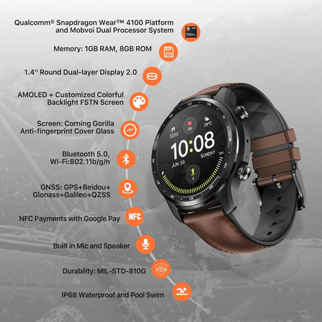 Ticwatch Pro 3 Ultra Smartwatch Brown