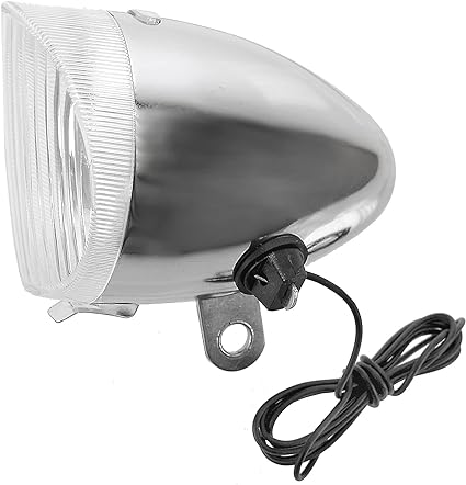 cyclingcolors Bike Dynamo Light Set 6V Bulb Chrome Front + Rear lamp Silver