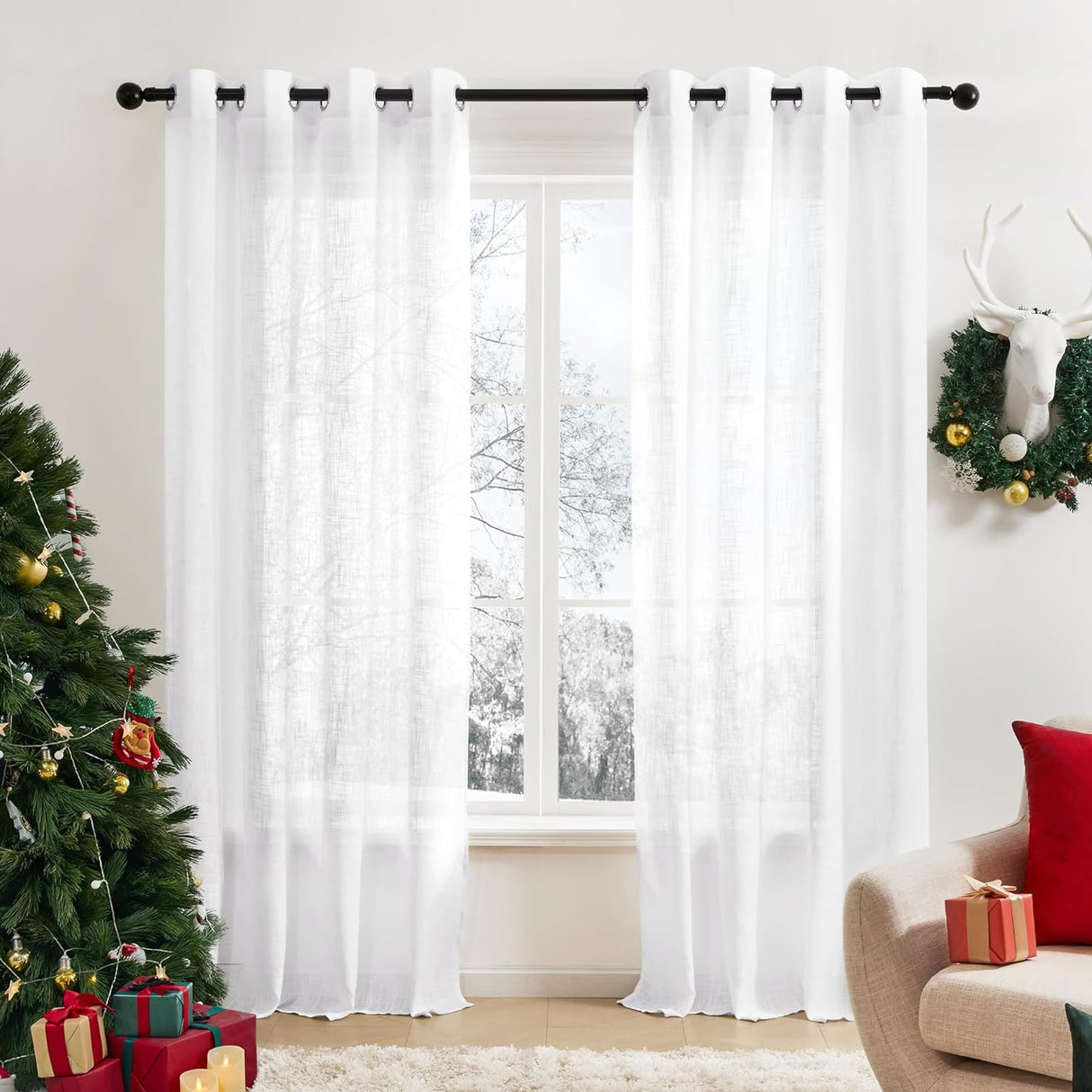 Deconovo Voile Transparent Curtain with Eyelets