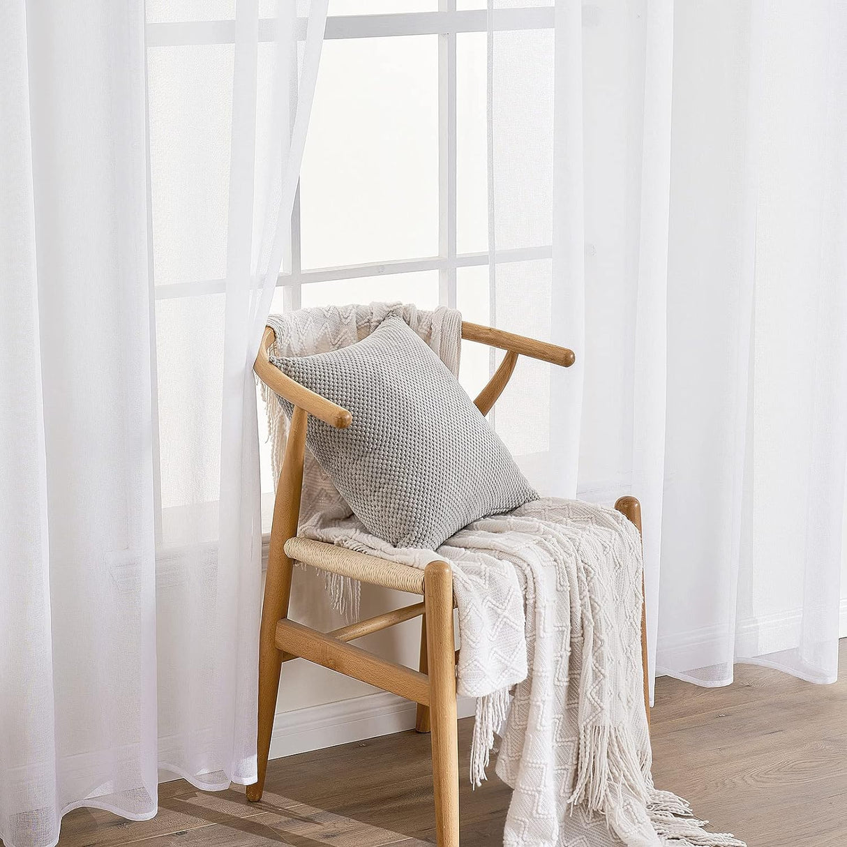 EMEMA Set of 2 Sheer Voile Curtains