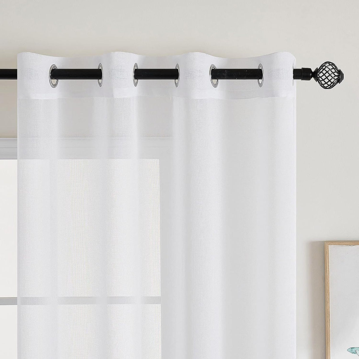 EMEMA Set of 2 Sheer Voile Curtains