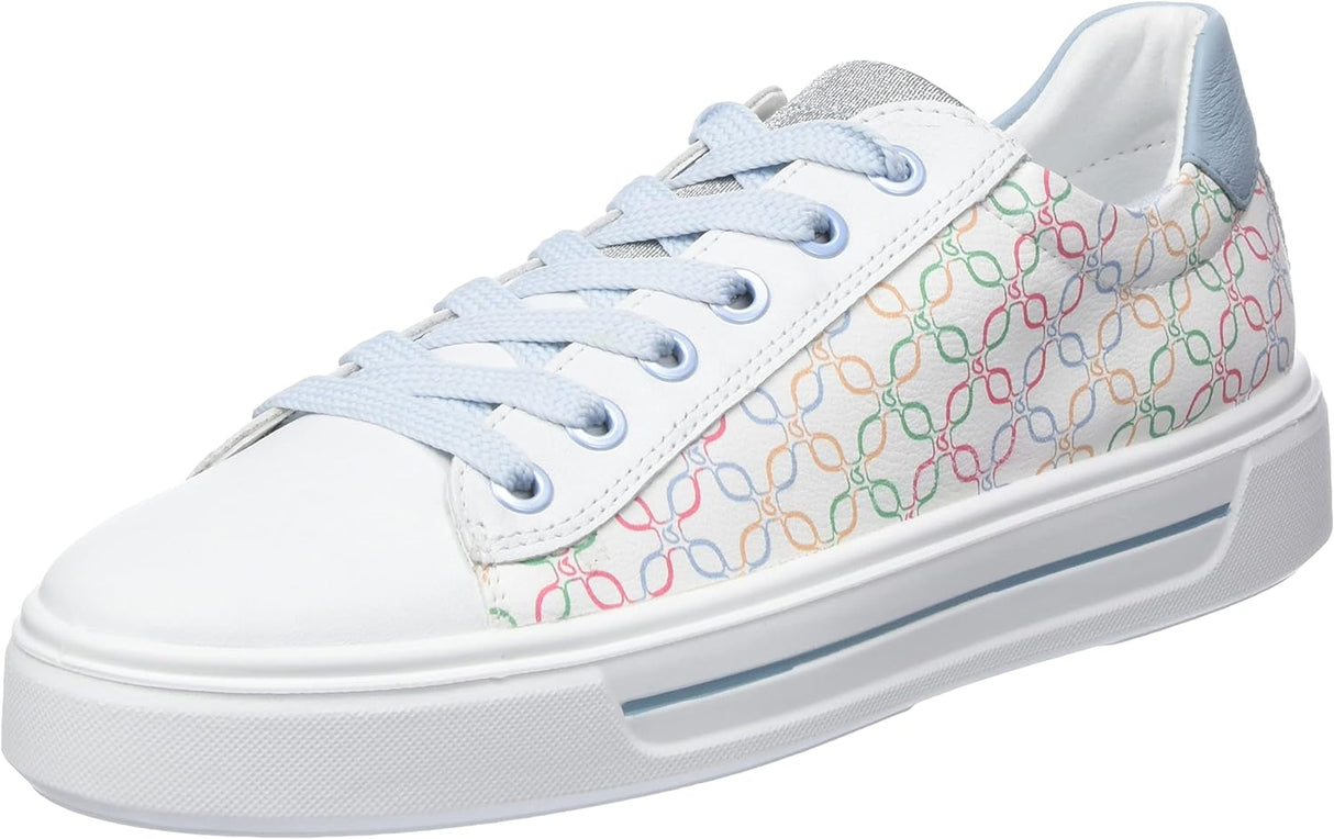 ARA Women's Damen Sneaker Low 12-27402 White Pastel Multi Aqua 40 EU (6.5 UK)