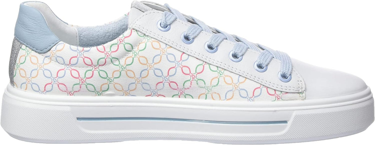 ARA Women's Damen Sneaker Low 12-27402 White Pastel Multi Aqua 40 EU (6.5 UK)
