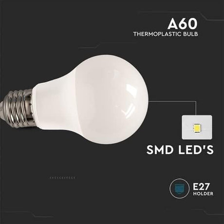 V-TAC 10 x LED Light Bulbs E27 White