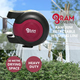 Ram® 30 metre Retractable Reel Clothes Lines