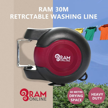 Ram® 30 metre Retractable Reel Clothes Lines