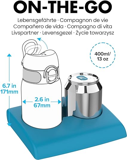 Ion8 Water Bottle Children No Fugue Stainless Steel Dinosaurs 400ml (13oz)