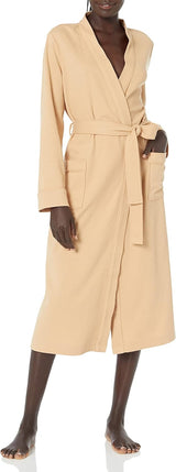 Amazon Essentials Women's Lightweight Waffle Full-Length Robe Light Camel XXL