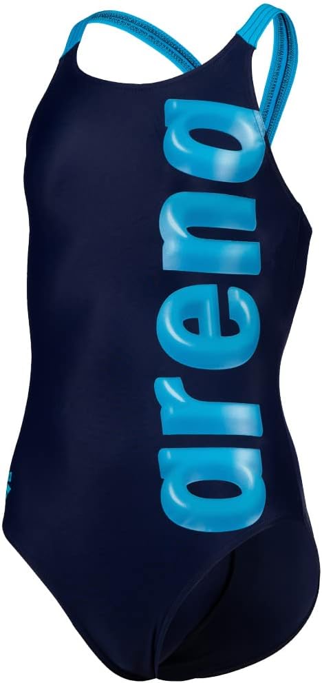 Arena Girl's V Back Graphic One Piece Swimsuit Navy-turquoise 
10-11 Years