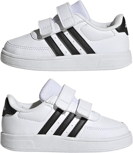 adidas Boy's Breaknet Lifestyle Court Two-Strap Sneaker White Core Black 21 EU
