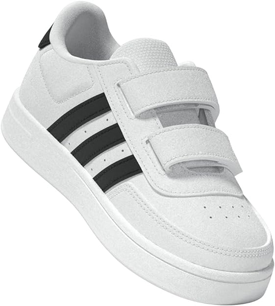 adidas Boy's Breaknet Lifestyle Court Two-Strap Sneaker White Core Black 21 EU
