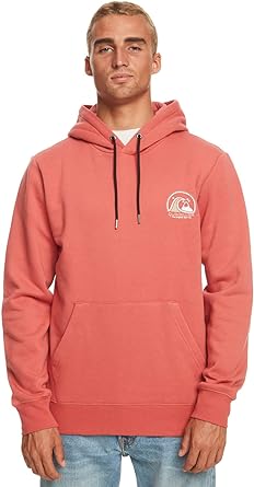 Quiksilver Men's Clean Circle Hoodie Hooded Sweatshirt Pink Large
