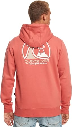 Quiksilver Men's Clean Circle Hoodie Hooded Sweatshirt Pink Large