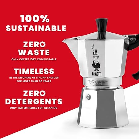 Bialetti Moka Express Caffettiera in Alluminio Silver