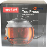 Bodum Assam Tea Press Pot 0.5 L, 17 Oz,Colour Black With Lid Assam Assam