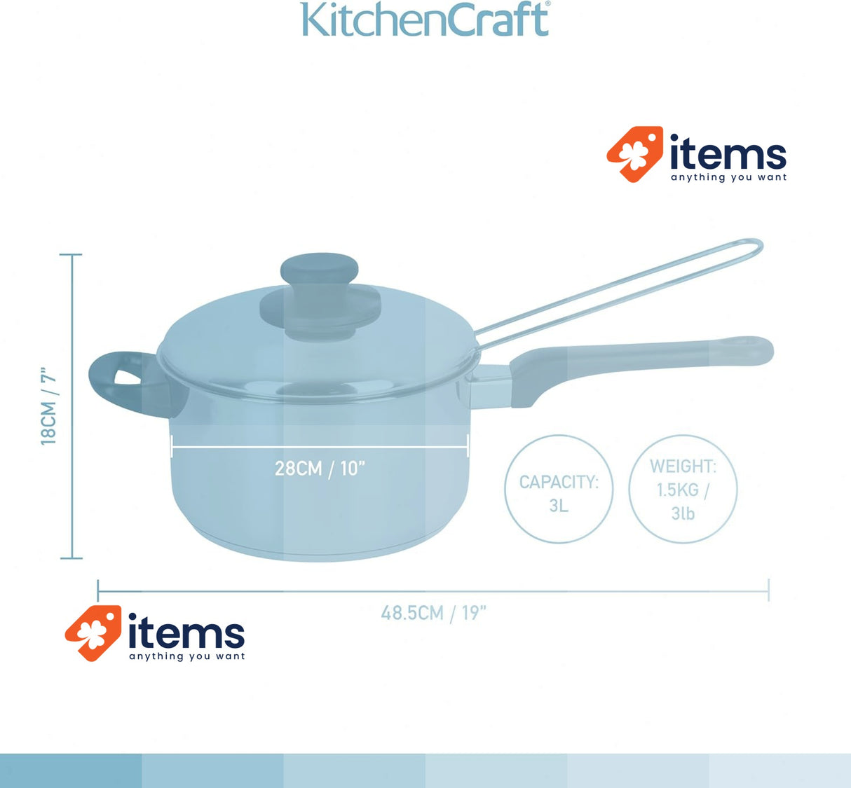 KitchenCraft Large Chip Pan with Basket and Lid 20cm, Stainless Steel, Silver