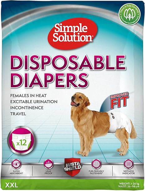 Simple Solution Disposable Dog Diapers for Female Dogs XXL