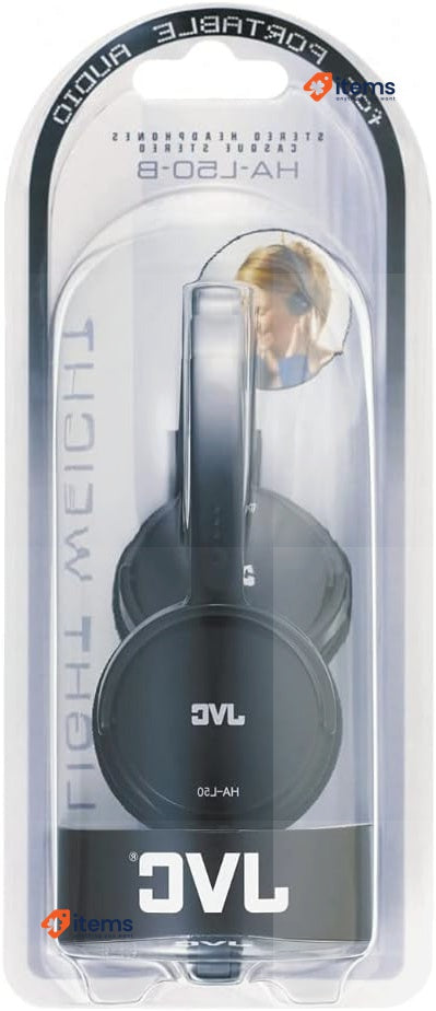 JVC Wired Lightweight Headphones - Black, ‎HA-L50-B-E