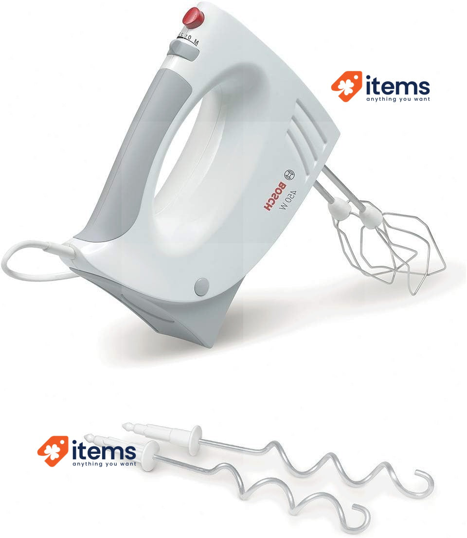 Bosch handheld mixer MFQ3530, handheld stirrer, 2 stirrers, 450W White/Grey