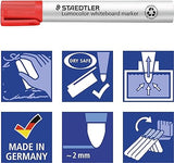 Staedtler 351WP6 Bullet Tip Whiteboard Marker, Pack of 6