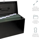 Cathedral A4+ Steel File Box with Starter Pack of 5 Suspension Files Black