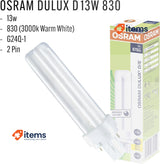 Osram G24d-1 Dulux D13w/870 - Compact Fluorescent Bulb, Cool White Light (13 W)