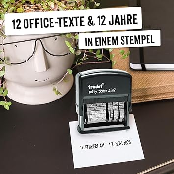 Trodat Date Stamp Printy 4817, Self-inking Black