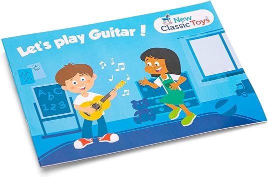 New Classic Toys NCT-0349 Wooden Guitar Toy for Toddlers, Blue