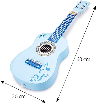 New Classic Toys NCT-0349 Wooden Guitar Toy for Toddlers, Blue