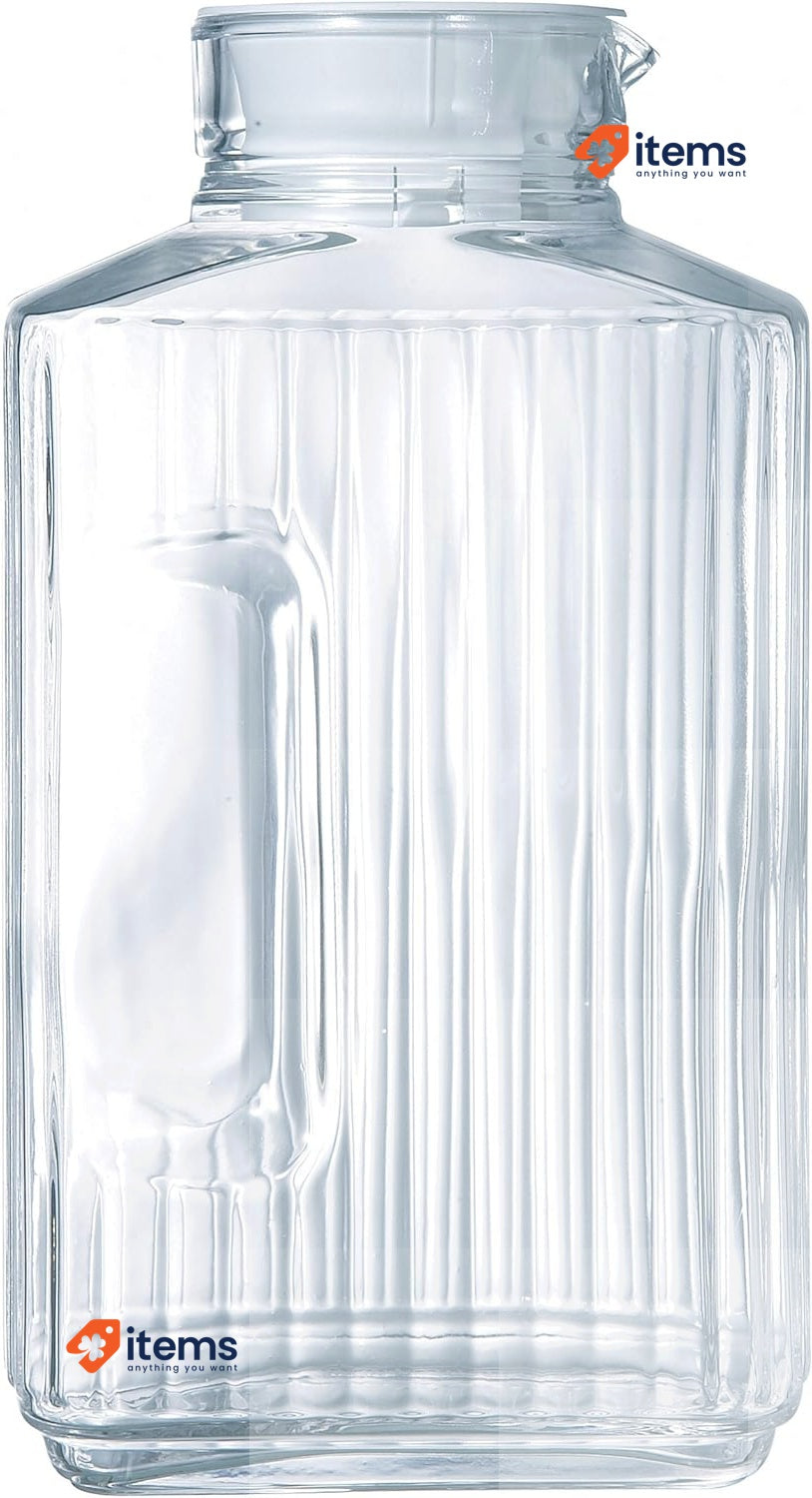 Luminarc Quadro Glass Pitcher, 2L Capacity, 145 mm Diameter, Transparent 1 Unit