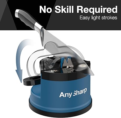 AnySharp Knife Sharpener, Hands-Free Safety Blue