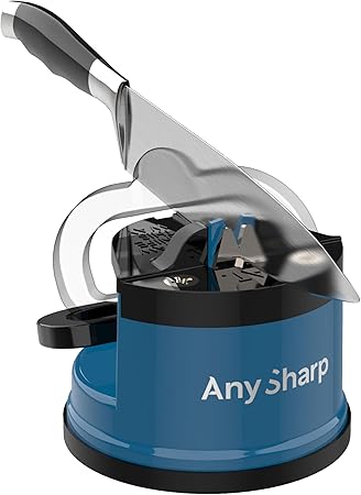 AnySharp Knife Sharpener, Hands-Free Safety Blue