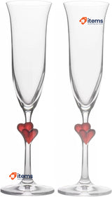 Stölzle Lausitz L Amour Frosted Champagne Glasses, Set of 2, 175 ml Elegant Cr