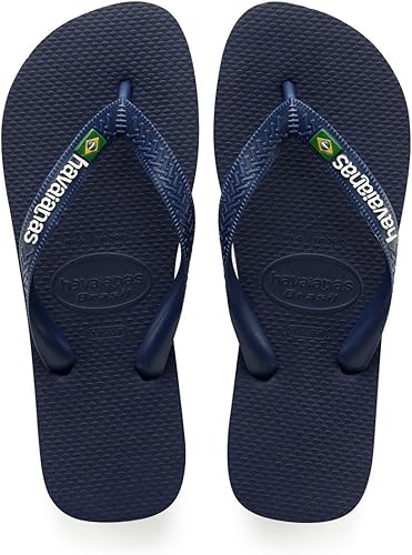 Havaianas Brasil Logo, Unisex Adult Sandals, Navy Blue, 43/44