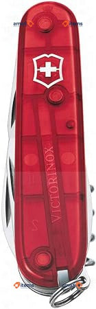 Victorinox, Spartan, Swiss Army Pocket Knife, Medium, Multi Tool Red Transparent