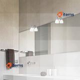 Eglo Mirror Light Vanity Sticker, IP44 E14 Socket, Metal Chrome and White Glass