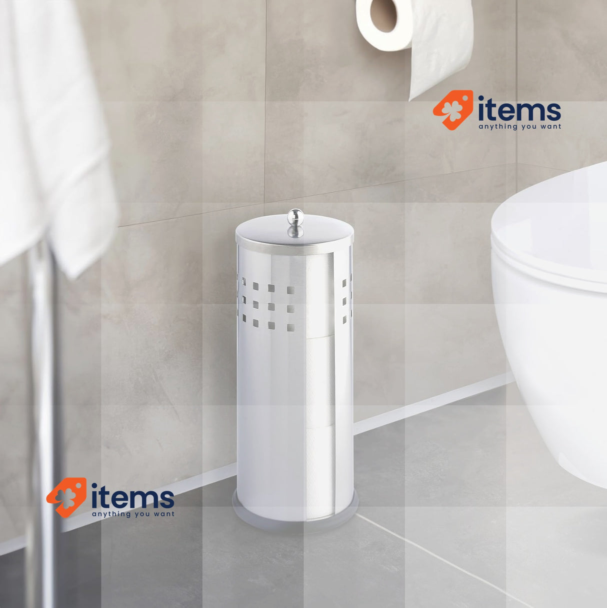 Wenko 16636100 Spare Toilet roll Holder Ancona Matt, Metal Stainless Steel