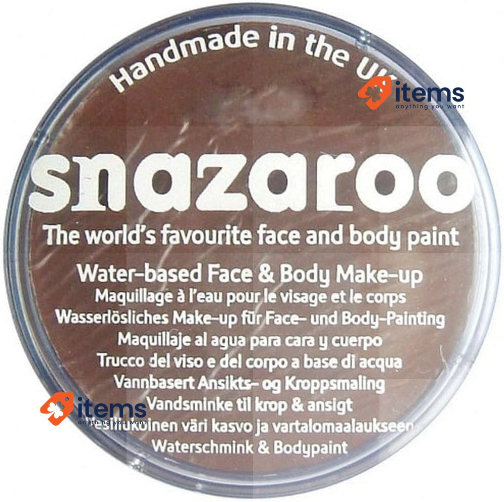 Snazaroo Classic Face And Body Paint For Kids Adults Brown Dark Colour Up Water