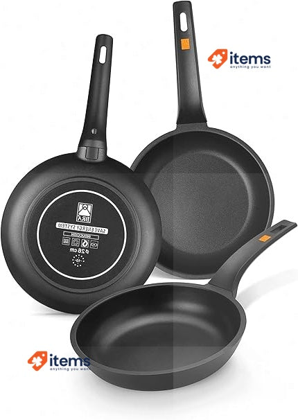 BRA Efficient Aluminium Frying Pan, 20 cm, Cast, Black