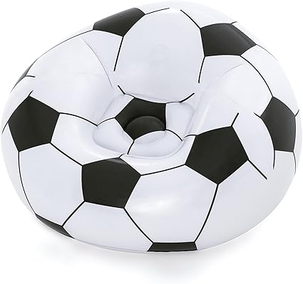 Bestway Up In & Over Beanless Ball Chair 114x112x66 cm, Football Black/White