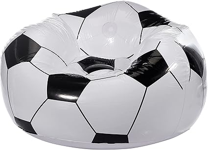 Bestway Up In & Over Beanless Ball Chair 114x112x66 cm, Football Black/White